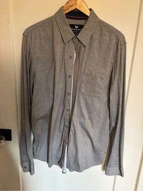 Buttercloth Men's Heather Grey Long-Sleeve Button-Down Shirt